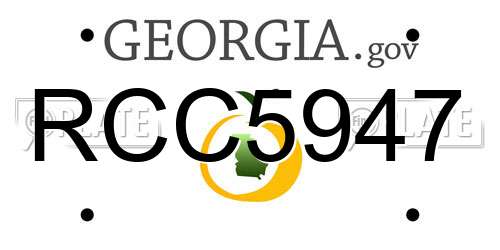 RCC5947 Georgia License Plate