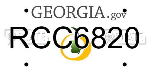 RCC6820 Georgia License Plate