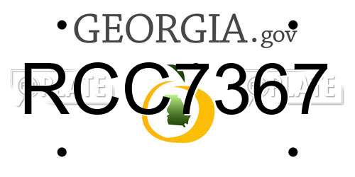 RCC7367 Georgia License Plate