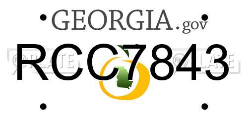 RCC7843 Georgia License Plate