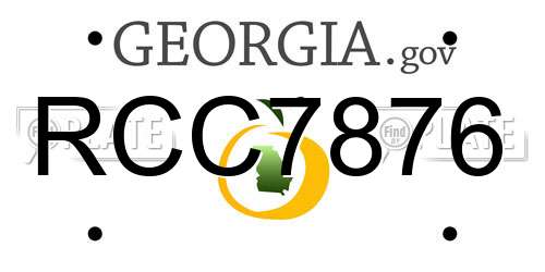 RCC7876 Georgia License Plate