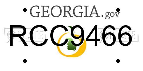 RCC9466 Georgia License Plate