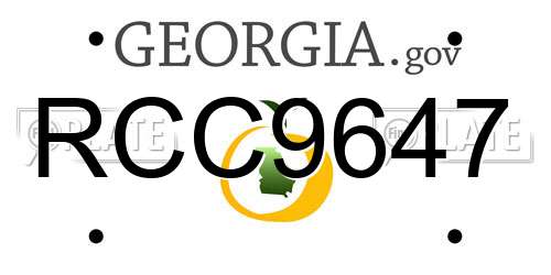 RCC9647 Georgia License Plate