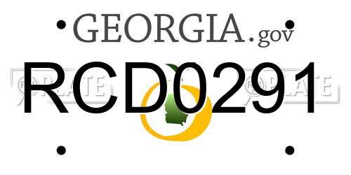 RCD0291 Georgia License Plate