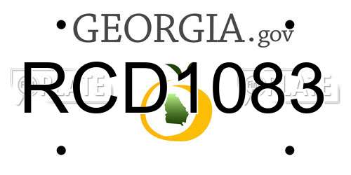RCD1083 Georgia License Plate