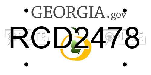 RCD2478 Georgia License Plate
