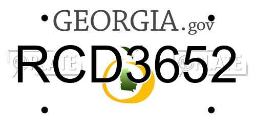 RCD3652 Georgia License Plate