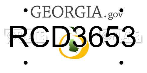 RCD3653 Georgia License Plate