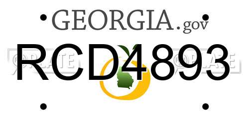 RCD4893 Georgia License Plate