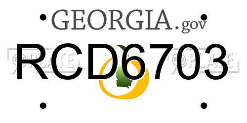 RCD6703 Georgia License Plate