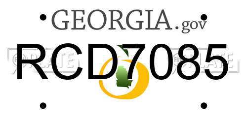 RCD7085 Georgia License Plate