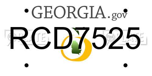 RCD7525 Georgia License Plate