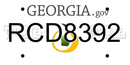 RCD8392 Georgia License Plate