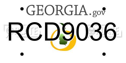 RCD9036 Georgia License Plate