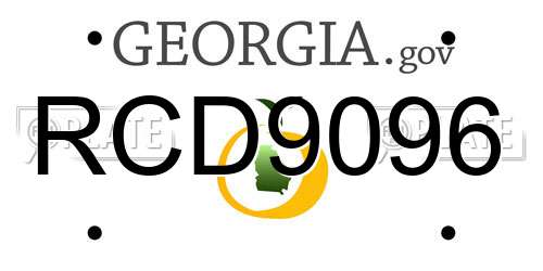 RCD9096 Georgia License Plate