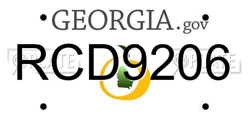 RCD9206 Georgia License Plate