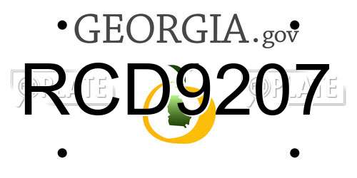 RCD9207 Georgia License Plate