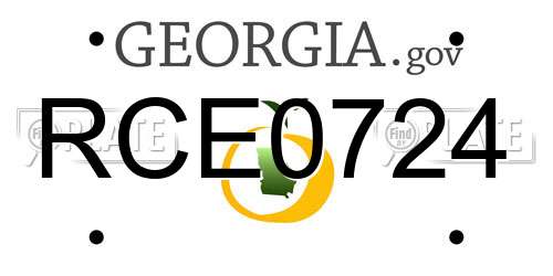 RCE0724 Georgia License Plate