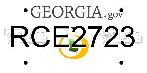 RCE2723 Georgia License Plate