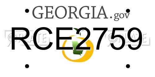 RCE2759 Georgia License Plate