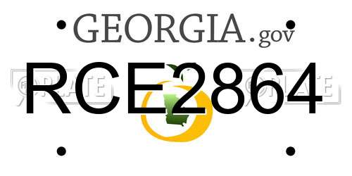 RCE2864 Georgia License Plate