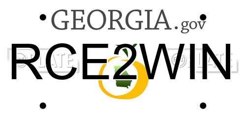 RCE2WIN Georgia License Plate
