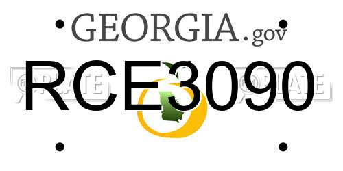 RCE3090 Georgia License Plate