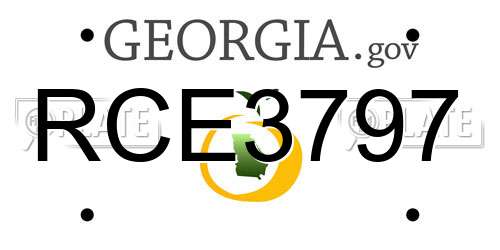 RCE3797 Georgia License Plate