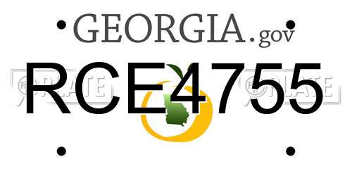 RCE4755 Georgia License Plate