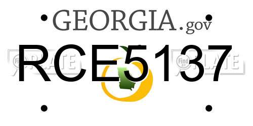 RCE5137 Georgia License Plate