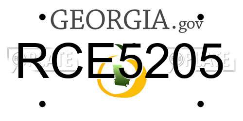 RCE5205 Georgia License Plate