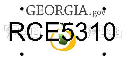 RCE5310 Georgia License Plate