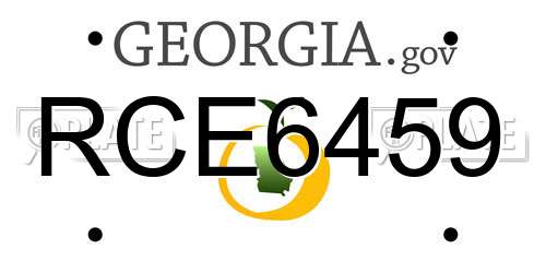 RCE6459 Georgia License Plate