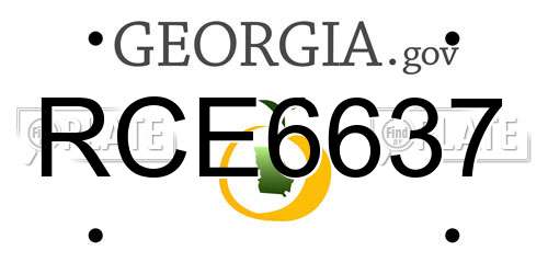 RCE6637 Georgia License Plate