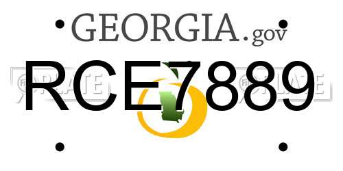 RCE7889 Georgia License Plate