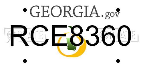 RCE8360 Georgia License Plate