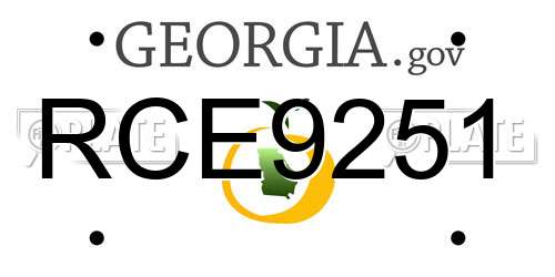 RCE9251 Georgia License Plate