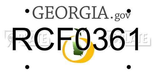 RCF0361 Georgia License Plate