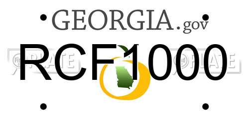 RCF1000 Georgia License Plate