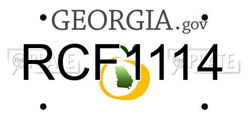 RCF1114 Georgia License Plate
