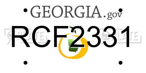 RCF2331 Georgia License Plate