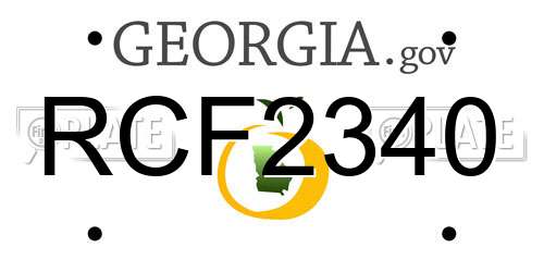 RCF2340 Georgia License Plate