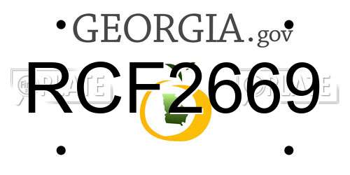 RCF2669 Georgia License Plate