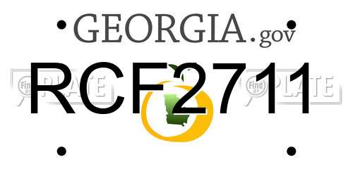 RCF2711 Georgia License Plate