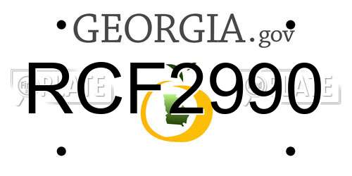 RCF2990 Georgia License Plate