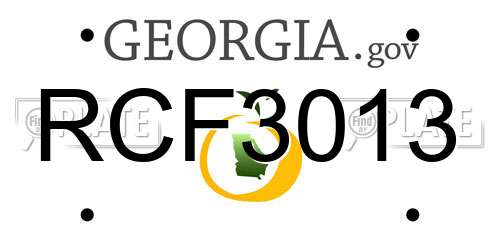 RCF3013 Georgia License Plate