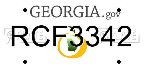 RCF3342 Georgia License Plate