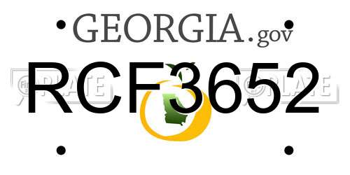 RCF3652 Georgia License Plate