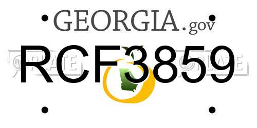 RCF3859 Georgia License Plate