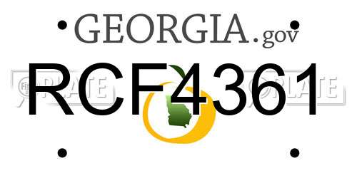 RCF4361 Georgia License Plate